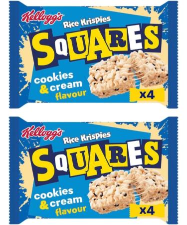 Snack Bundle Consisting of Kellogg's Rice Krispies Squares Cookies & Cream 4 Bars 4 x 28g (2 Pack) - Buy Online on GoSupps.com