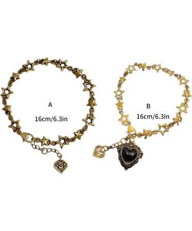 South Kieling Love-Trailer Bracelet - Stylish Handmade Unisex Star-Heart Chain | Perfect Couple's Accessory & New Year's Gift - Buy Online on GoSupps.com