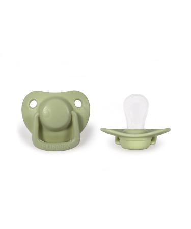 Filibabba Schnuller 2 Set |Baby pacifier made of silicone in beautiful matt colorsTemporary pacifier |Danish design |2 pieces with pacifier box (Pistachio 0-6 months)