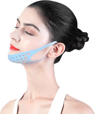 Natudeco V Shaped Line Lifting Belt Face Plastic Belt Double Chin Tightening Belt Hanging Ear Type Breathable Convenient Blue Home Beauty - Buy Online on GoSupps.com