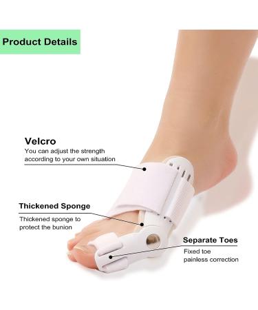 2 Pair Toe Bunion Straightener - Correct Bunions & Restore Toes, Day/Night Toe Separator - Buy Online on GoSupps.com