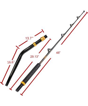 Fiblink 6' Bent Butt Offshore Trolling Fishing Rod - Big Game Roller Pole for Saltwater Conventional Boat Fishing - Buy Online on GoSupps.com