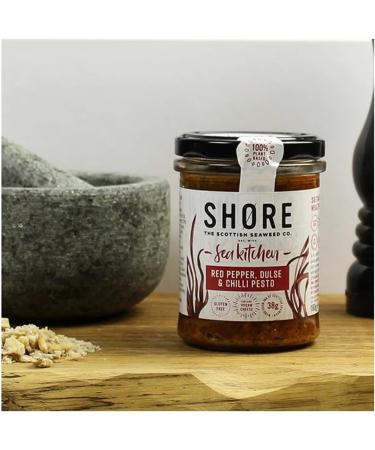 Shore Red Pepper & Dulse Seaweed Pesto 180g - Premium Vegan Pesto Sauce - Buy Online on GoSupps.com