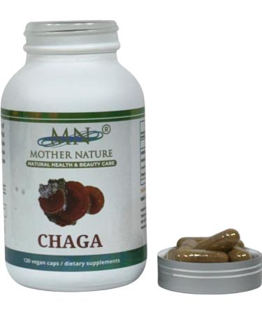 Mother Nature Chaga (Inonotus Obliquus) Mushroom Supplement - 1000mg - 120 Vegan Pullulan Capsules - Made in USA - Buy Online on GoSupps.com