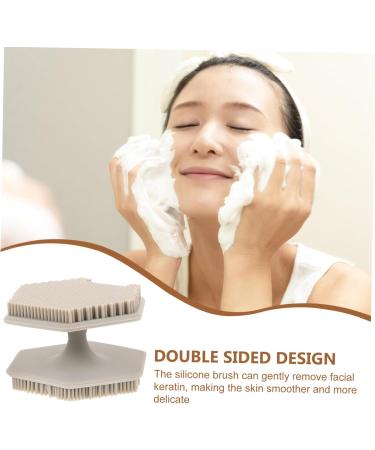 Ipetboom Silica gel cleaning brush face brush beard brush silicone face cleansing brush face cleansing brush scrubber face facial brush face exfoliator makeup brush washbasin 6.50X6.50X4.00CM Grey - Buy Online on GoSupps.com