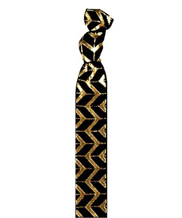Syleia 20 Black with Gold Prints Hair Ties - Elastic Ponytail Holders 20 Pack - Buy Online on GoSupps.com