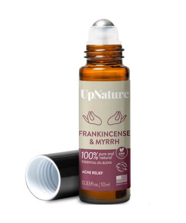 Frankincense and Myrrh Essential Oil Roll On–Natural Frankincense Essential Oils & Myrrh Essential Oil for Body Aches & Stiffness, Stress Relief & Skin & Nails-Therapeutic Grade Aromatherapy Oils Frankincense + Myrrh