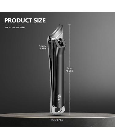 Slanted Curved Blade Ingrown Toenail Clippers - Angled Trimmer for Thick Toenails | Best Toenail Cutter for Seniors & Men - Black - Buy Online on GoSupps.com