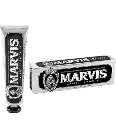 Buy MARVIS Amarelli Licorice Mint Toothpaste 85ml | Refreshing Liquorice & Mint Flavor for Long-Lasting Fresh Breath | International Shipping Available - Buy Online on GoSupps.com