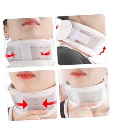 Minkissy Cervical Neck Collar - Breathable Neck Brace for Support & Exhaust Guard - 48.5x8cm White - Buy Online on GoSupps.com