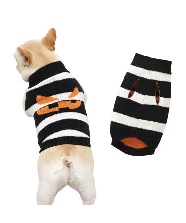 Round Neck Dog Sweater Cute Pet Clothes Warm Soft Dog Sweater Small Dogs(82W928 Black-M) Black M