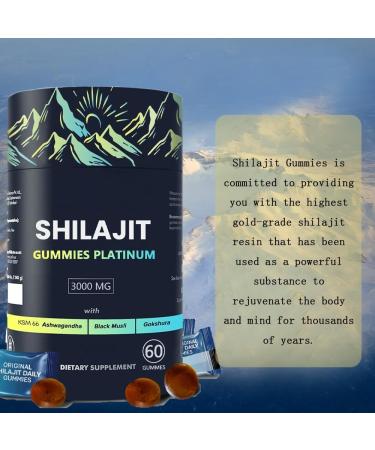 100% Shilajit Gummy Platinum-Shilajit Gummies Pure Himalayan Platinum Shilajit 3000mg Gummies for Men Trace Minerals for Men&Women | Non-GMO | Travel Friendly | 60 Gummy 60 Count - Buy Online on GoSupps.com