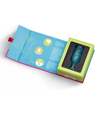 Buy Satisfyer Feel Secure Menstrual Cup - Reusable Silicone Period Cup with Stem - 2 Sizes for All Flows (Dark Green) - Soft & Flexible - Buy Online on GoSupps.com