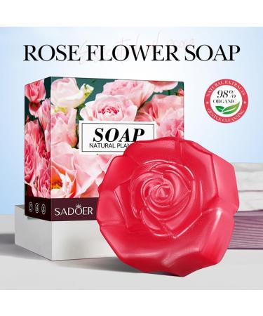 SADOER Natural Oil & Herbal Bath Soap (Rose) | Flower Shaped Skincare & Beauty | Best Personal Care & Hygiene Products - Buy Online on GoSupps.com