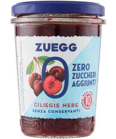 Italian Gourmet E.R. Zuegg Zero Zuccheri Sugar Free Black Cherry Jam Zero Sugars 220g + Polpa Italian Gourmet 400g (Pack of 6)