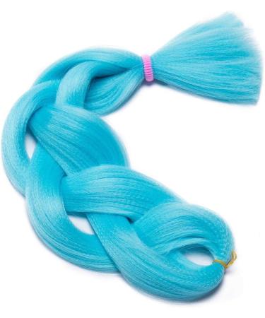 Braiding Hair Extensions Jumbo Braid Hair 24 Inch 1pc High Temperature Synthetic Fiber Hair Extension Sky Blue for Women - Buy Online on GoSupps.com