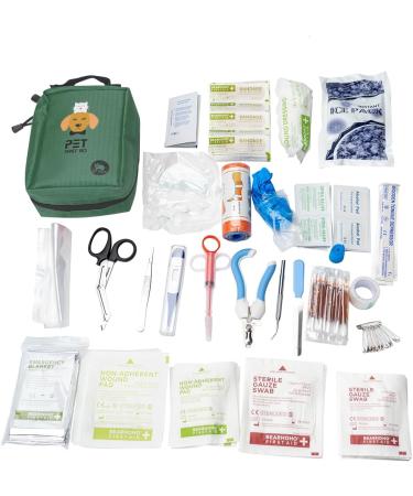 CStern First Aid Kit for Dogs Cats Rabbits Pets Waterproof Including 160 Pieces Equipment for First Aid Home Care and Emergencies Outdoor Emergency Rescue for Pets (Green) - Buy Online on GoSupps.com