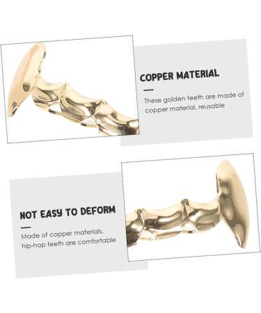 Frcolor Hip-Hop Teeth Grills - Gold Vampire Prosthesis for Adults | Funny Halloween Copper Braces - Buy Online on GoSupps.com