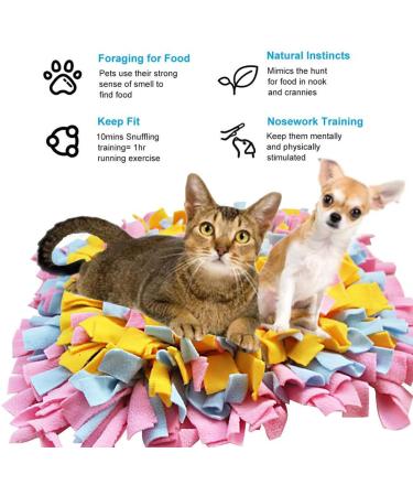 Buy Ieuumler Sniffing Carpet Training Mat for Dogs & Cats - 45x45cm in Pink Yellow & Blue - Perfect for Pet Smell Training | International Shipping Available - Buy Online on GoSupps.com