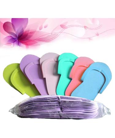 Pedicure Flip Flops 12 Pairs - Disposable Non Slip Foam Slippers for Salon Nail Spa - Buy Online on GoSupps.com