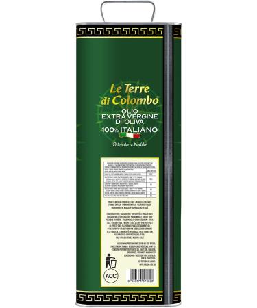 Le Terre di Colombo 100% Italian Extra Virgin Olive Oil 5L - Premium Quality, Cold-Pressed EVOO - 1 Pack - Buy Online on GoSupps.com