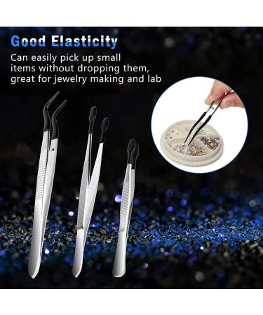 Echwave 3 Non-marking Silicone Tweezers Rubber Bent Ends Flat Tweezers Laboratory Tweezers - Buy Online on GoSupps.com