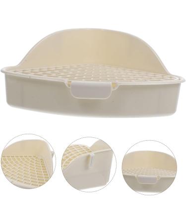 HANABASS Box Rabbit Toilet Hamster Bathroom Medium Potty for Rabbits Hamsters Bunny Litter Cage Plastic White 25X19X10CM White - Buy Online on GoSupps.com