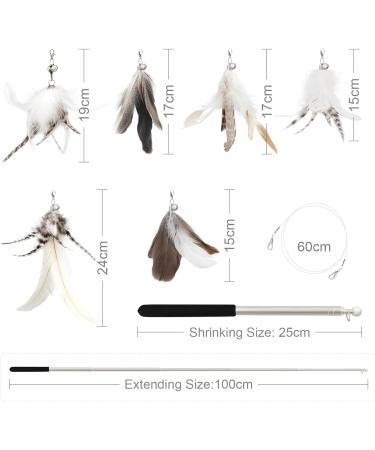 Songway Interactive Cat Toys Set - Retractable Feather Rod & 6 Replacement Springs with Bells for Ultimate Cat Fun - Buy Online on GoSupps.com
