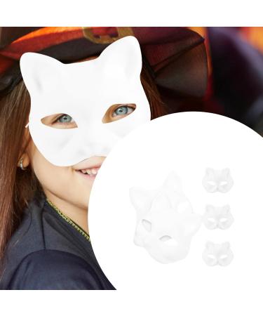AOKWAWALIY 5pcs White Cat Masks | Blank DIY Halloween & Cosplay Half Face Masks | Perfect Masquerade Party Supplies - Buy Online on GoSupps.com