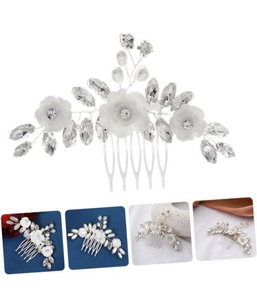 Healeved Bridal Hair Comb Bridal Hair Side Comb Flower Hair Side Comb Decorative Hair Comb Wedding Hair Comb Floral Hair Comb Wedding Hair Accessories Flower Hair Accessories White Metal - Buy Online on GoSupps.com