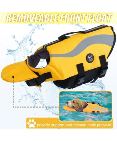 Emust Large Dog Swimming Vest - Ripstop Flotation Suit with Double Rescue Handles - XXL Yellow - Perfect for Pool & Water Adventures - Buy Online on GoSupps.com