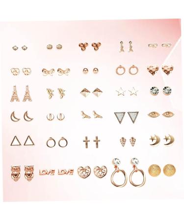 Adorainbow 30 Pairs Ladies Suits Stud Post Earrings for Women Moon Earrings Gold Filled Earrings Womens Earrings Animal Moon Star Shape Earrings Geometric Ear Rings Miss Small and Fresh - Buy Online on GoSupps.com