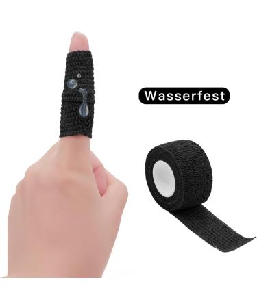 Qigui 10 Roll Finger Plaster - Self-Adhering Elastic Bandage (2.5cm x 4.5m) Waterproof & Flexible Adhesive for Sports & First Aid Ideal Black Bandage - Buy Online on GoSupps.com