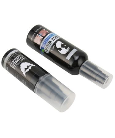 Men Face Beard Care Kit Moisturizing Shaving Gel Mild Refreshing Face Wash Deep Cleansing Beard Trimming Gel