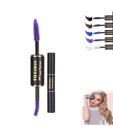 Long Lasting Smudge Proof Lash Sensational Mascara Waterproof Mascara Lengthening Mascara Long-Lasting No Flaking No Clumping (Purple 5PCS) Purple 5PCS