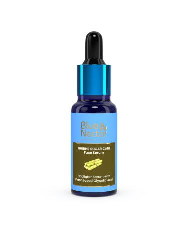 Blue Nectar AHA Exfoliating Face Serum with Plant Based Glycolic Acid from Sugarcane for Deep Exfoliation|AHA Peeling Solution for Blackheads & Tan Removal|10 Min Facial Exfoliation (14 Herbs 1Fl Oz)