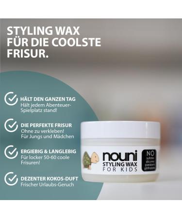 Niuni Hair Wax for Children & Toddlers - Paraben-Free Vegan Sensitive Styling Wax with Coconut Fragrance - Made in Germany - 50ml - Buy Online on GoSupps.com