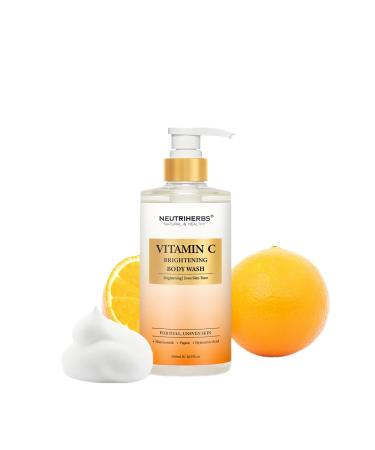 Neutriherbs Brightening Body Wash for Dull Uneven Skin Vitamin C Brightening Shower Gel For Women And Men Daily Shower Soap With Papain Niacinamide - Citrus Scent 16.9 Fl.Oz