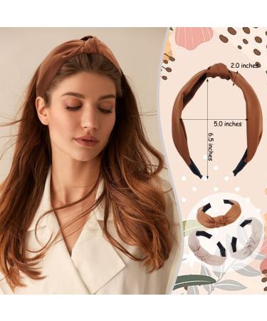 TOBATOBA 6 Pack Satin Knotted Headbands for Women - Neutral Fashion Hair Accessories - Buy Online on GoSupps.com