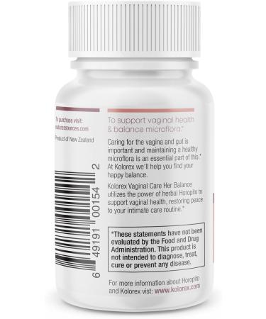 Kolorex Vaginal Care - Her Balance 60ct | Natural Relief for Women's Health | International Shipping Available - Buy Online on GoSupps.com