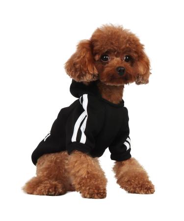 Fashion dog hoodie dog clothing streetwear pure cotton sweatshirt dog cat puppy small medium -sized fashion outfit (black xs) black XS