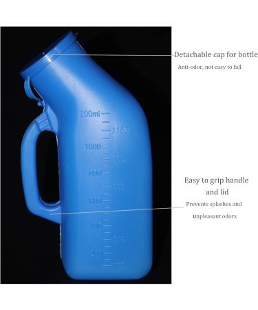 Male Urine Bottles Portable Pee Bottles Spill Proof Men Urine for Travel Hospitals Emergency 1200ML Urinals - Buy Online on GoSupps.com