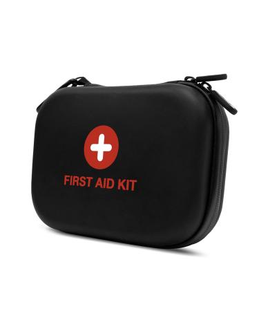 Kitgo Small First Aid Kit Christmas Gift for Doctors  Parents  Travelers  Climbers - Waterproof Compact Mini Emergency Trauma Kit for Home  Travel  Camping  Hiking  Vehicle  Workplace  EVA -Black New-Black