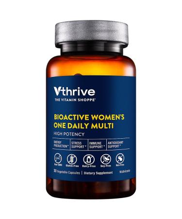 Vthrive Once Daily bioactive Multivitamin for Women Advanced Formula to Support Healthy Aging Stress Management and Overall Vitality with Essential Nutrients (30 Vegetarian Capsules) 30 Count (Pack of 1)