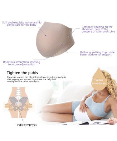 Pregnant Women Belly Support Band Tummy Belt | Seamless Elastic Band for Prenatal Care | Maternity Clothing (L-Beige) - Buy Online on GoSupps.com