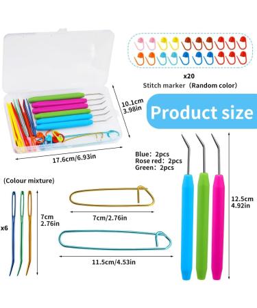45Pcs Colorful Plastic Big Eye Needles for DIY Handicrafts - Large Eye Bent Tapestry & Knitting Loom Needles - Buy Online on GoSupps.com