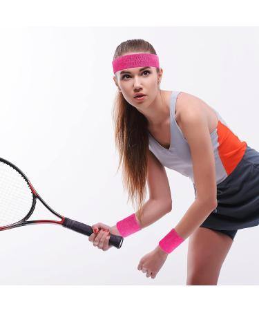 8-Piece Sweatband Set for Sports & Fitness | Nonslip, Stretchy & Absorbent Wristbands | Wicking Terry Cloth Head & Wrist Sweatbands - Buy Online on GoSupps.com