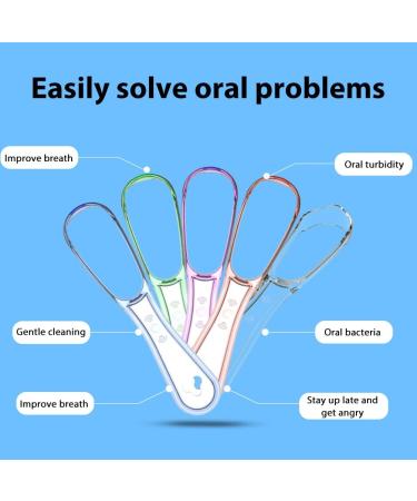 Yusat Tongue Cleaner 5 Pack Plastic Cleaning Brush for Adults & Children | Best Oral Care Tool - Buy Online on GoSupps.com