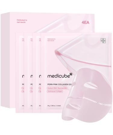 medicube Salmon DNA PDRN pink collagen Jelly gel mask | Overnight Face Mask for Glass Glow Skin- Elasticity Hydrating Firming and Moisturizing | Korean Skincare PDRN pink collagen 28g 4ea Pink PDRN