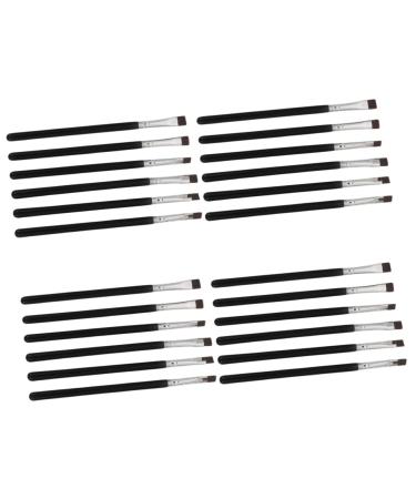 FRCOLOR 24 Pieces Flat Eyebrow Brush Eyelash Brush Flat Thin Eyeliner Brush Cosmetic Brush Flat Concealer Brush Eyebrow Makeup Brush Wooden Handle Flat Tool Travel